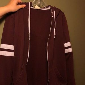 Burgundy zip up hoodie